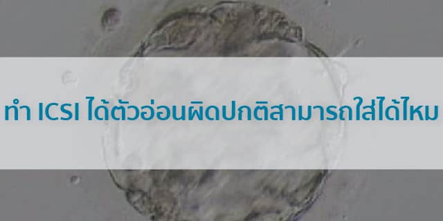 ตัวอ่อนผิดปกติ ทำ ICSI ได้ตัวอ่อนผิดปกติสามารถใส่ได้ไหม Beyond IVF